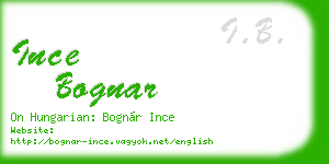 ince bognar business card